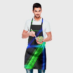 Фартук кулинарный Color blue black green, цвет: 3D-принт — фото 2