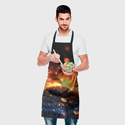 Фартук кулинарный Оранжевое боке на черном, цвет: 3D-принт — фото 2