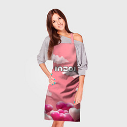 Фартук кулинарный Inzoi сердечки и облака, цвет: 3D-принт — фото 2