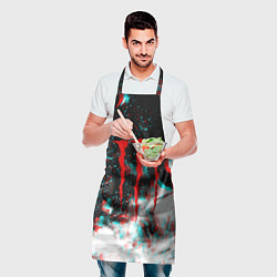 Фартук кулинарный Monster energy огонь глитч, цвет: 3D-принт — фото 2