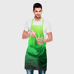 Фартук кулинарный Градиент мозаика зелёный в тёмный, цвет: 3D-принт — фото 2