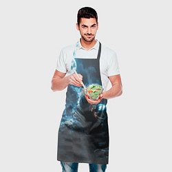 Фартук кулинарный Скелет космонавта и полнолуние, цвет: 3D-принт — фото 2