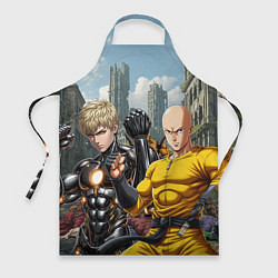 Фартук кулинарный Генос и Саитама, цвет: 3D-принт