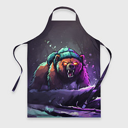 Фартук кулинарный Злой русский медведь в лесу, цвет: 3D-принт