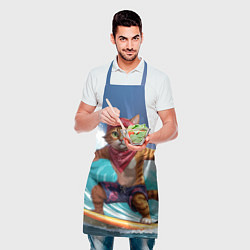 Фартук кулинарный Кот на волне, цвет: 3D-принт — фото 2