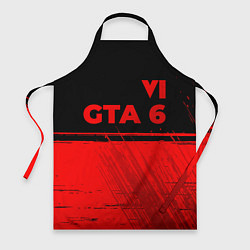 Фартук кулинарный GTA 6 - red gradient посередине, цвет: 3D-принт