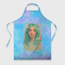 Фартук кулинарный Билли Айлиш с зелеными волосами, цвет: 3D-принт