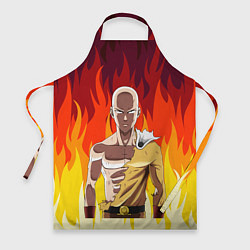Фартук кулинарный Saitama in fire, цвет: 3D-принт