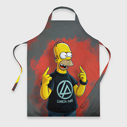 Фартук кулинарный Гомер в футболке Linkin Park, цвет: 3D-принт