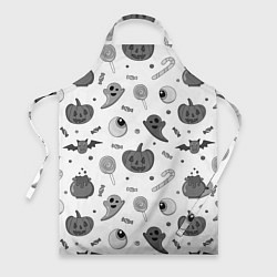 Фартук кулинарный Halloween grey and white, цвет: 3D-принт
