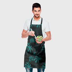Фартук кулинарный Palm light blue dark, цвет: 3D-принт — фото 2