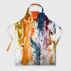 Фартук кулинарный Разноцветные мазки кисти на палитре художника, цвет: 3D-принт