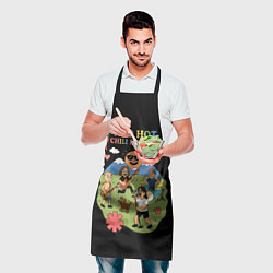 Фартук кулинарный Red Hot Chili Peppers, мультяшный стиль, цвет: 3D-принт — фото 2
