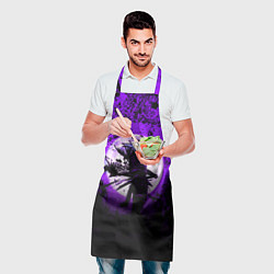 Фартук кулинарный Самурай при луне, цвет: 3D-принт — фото 2