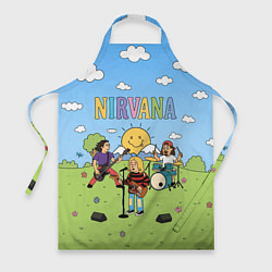 Фартук кулинарный Nirvana мультяшный стиль на поляне, цвет: 3D-принт