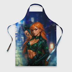 Фартук кулинарный Нами киберпанк реализм, цвет: 3D-принт