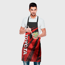 Фартук кулинарный Тойота - красные полосы, цвет: 3D-принт — фото 2