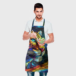 Фартук кулинарный Морда леопарда - витраж, цвет: 3D-принт — фото 2
