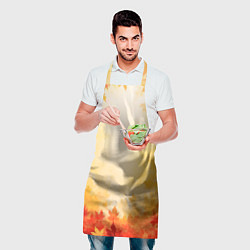 Фартук кулинарный Жёлто-красный осенний, цвет: 3D-принт — фото 2