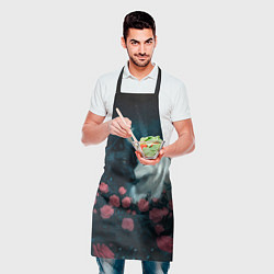 Фартук кулинарный Влюбленные волки и розы, цвет: 3D-принт — фото 2