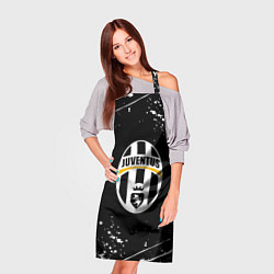 Фартук кулинарный Juventus белые краски всплеск, цвет: 3D-принт — фото 2