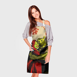 Фартук кулинарный Шрек и Фиона обнимаются в осеннем лесу, цвет: 3D-принт — фото 2