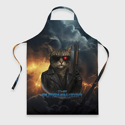 Фартук кулинарный The purrminator кот терминатор, цвет: 3D-принт
