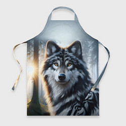 Фартук кулинарный Морда волка - Россия, цвет: 3D-принт