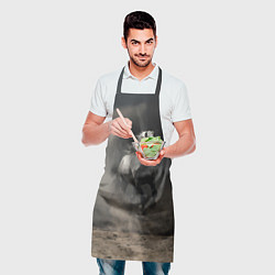 Фартук кулинарный Белая лошадь скачет по полю, цвет: 3D-принт — фото 2