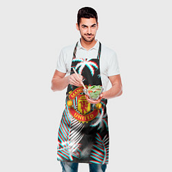 Фартук кулинарный Манчестер Юнайтед тропики глитч, цвет: 3D-принт — фото 2