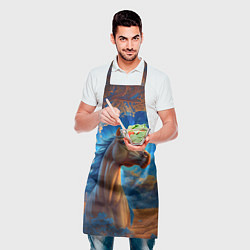 Фартук кулинарный Лошадь на фоне синего неба, цвет: 3D-принт — фото 2