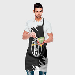 Фартук кулинарный Juventus белый огонь текстура, цвет: 3D-принт — фото 2