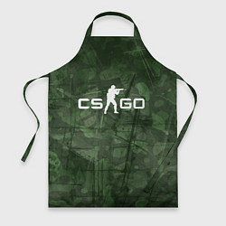 Фартук кулинарный Эмблема CS GO на камуфляжном фоне, цвет: 3D-принт