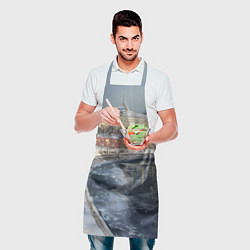 Фартук кулинарный Новогодние праздники в Москве, цвет: 3D-принт — фото 2