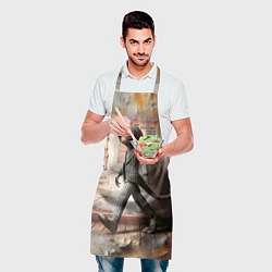 Фартук кулинарный Пришелец в костюме в полосочку, цвет: 3D-принт — фото 2