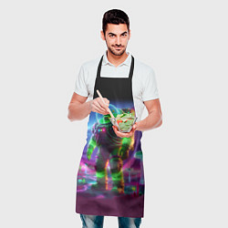 Фартук кулинарный Космонавт Шрук в неоновом скафандре на загадочной, цвет: 3D-принт — фото 2