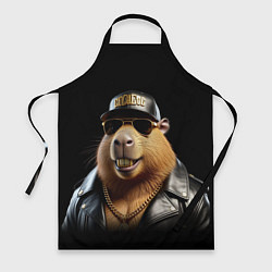 Фартук кулинарный Капибара в бейсболке, цвет: 3D-принт