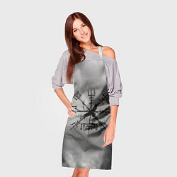 Фартук кулинарный Мистический ворон в руническом компасе вегвизир, цвет: 3D-принт — фото 2