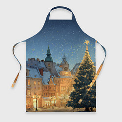 Фартук кулинарный Новый год в старом городе, цвет: 3D-принт