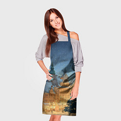 Фартук кулинарный Новый год в старом городе, цвет: 3D-принт — фото 2