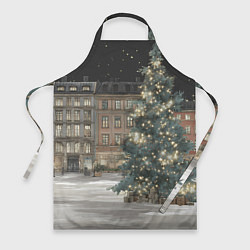 Фартук кулинарный Елка во дворе, цвет: 3D-принт