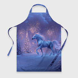 Фартук кулинарный Лошадь и новогодний салют, цвет: 3D-принт