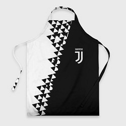 Фартук кулинарный Juventus черно белая геометрия текстура, цвет: 3D-принт