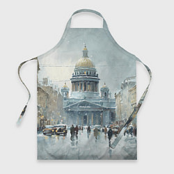 Фартук кулинарный Санкт-Петербург зимний пейзаж, цвет: 3D-принт