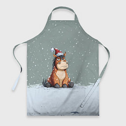 Фартук Лошадка на фоне снегопада