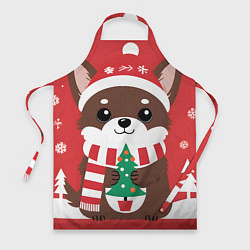 Фартук кулинарный Новогодний пес с елочкой, цвет: 3D-принт