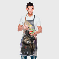 Фартук кулинарный Красноармеец на медведе, цвет: 3D-принт — фото 2