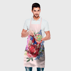 Фартук кулинарный Цветочное сердце, цвет: 3D-принт — фото 2