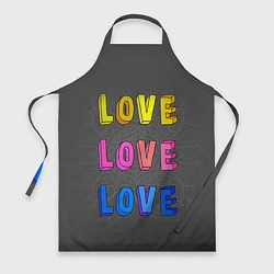 Фартук кулинарный Love Love Love, цвет: 3D-принт