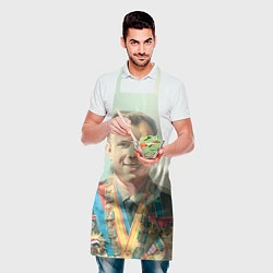 Фартук кулинарный Гагарин в орденах, цвет: 3D-принт — фото 2